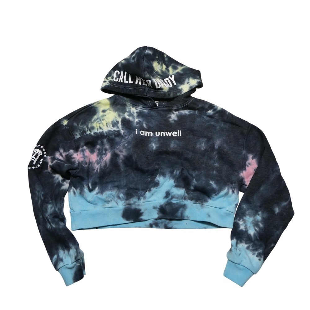 Call Her Daddy Hoodie Womens Small Tie Dye Cropped I Am Unwell Barstool Sports